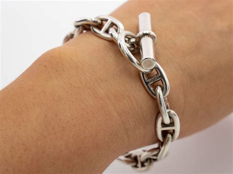 bracelet en argent hermes|bracelet Hermes femme prix.